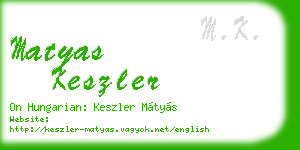 matyas keszler business card